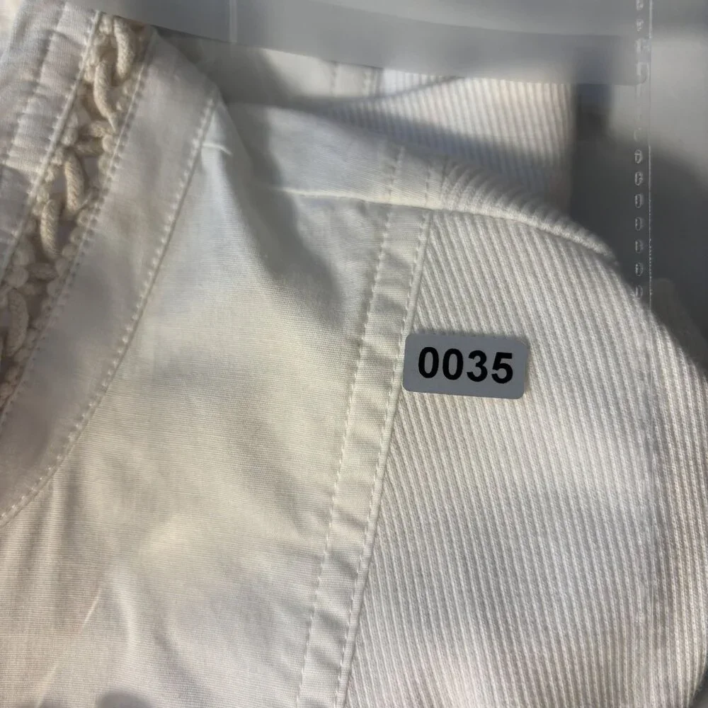 Chicos Zenergy White Zip-Up Jacket With Crochet Trim Chicos Size 2 - Picture 14 of 14